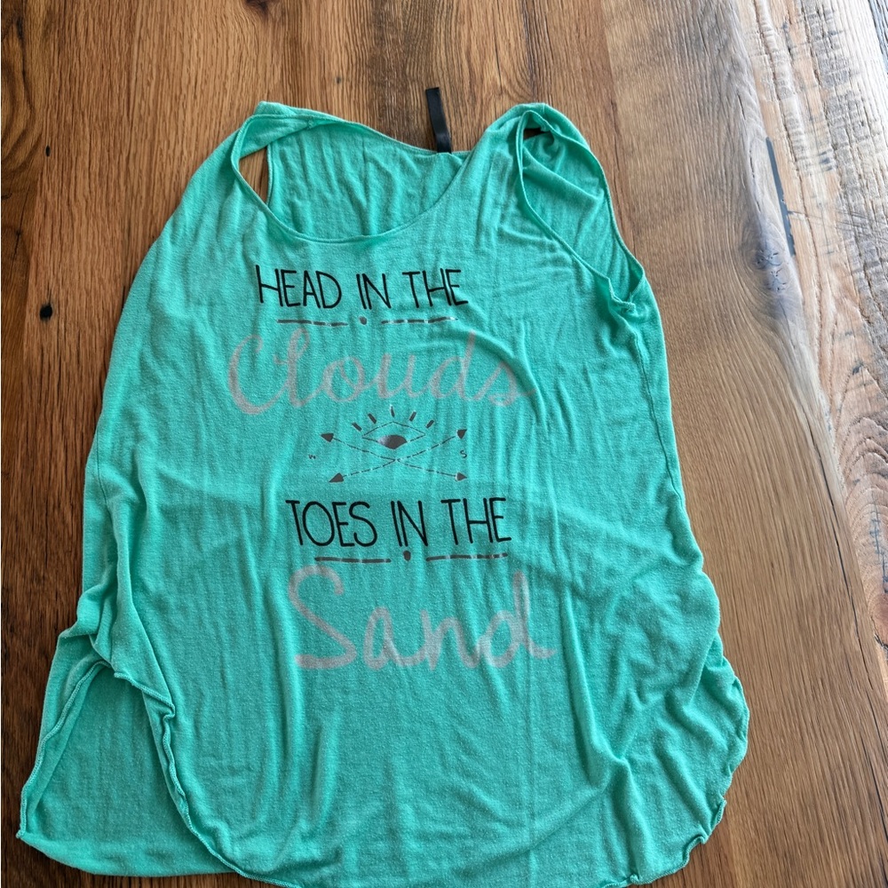 Teal Graphic Tank Top